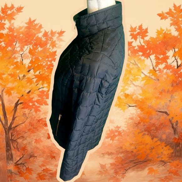 J. Crew Factory Black Zip-Up Quilted Down-Filled Jacket Size XS - Picture 6 of 14